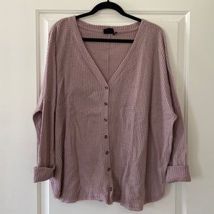 out from under waffle button down top